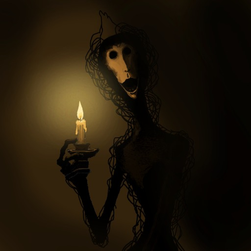 The Locust analog horror figure holding a candle